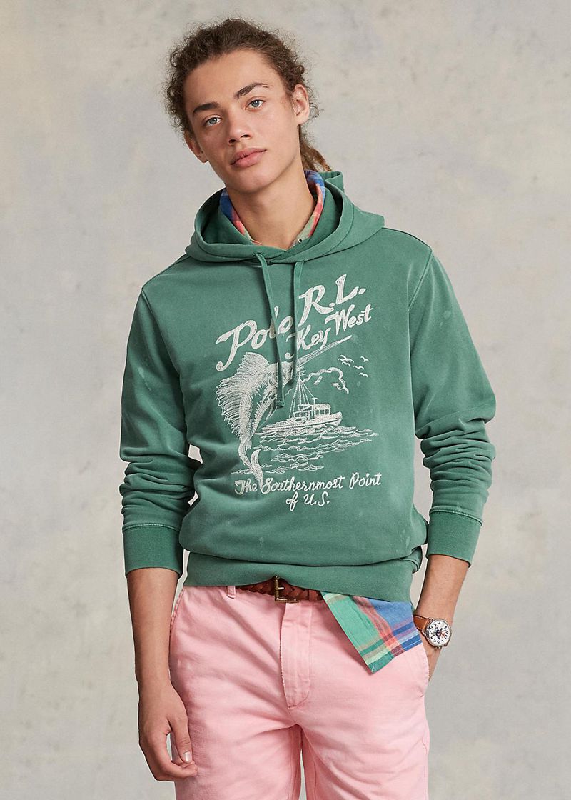 Sudadera Con Capucha Polo Ralph Lauren Hombre Embroidered De Lana Graphic Chile Verde SQWJP-8314